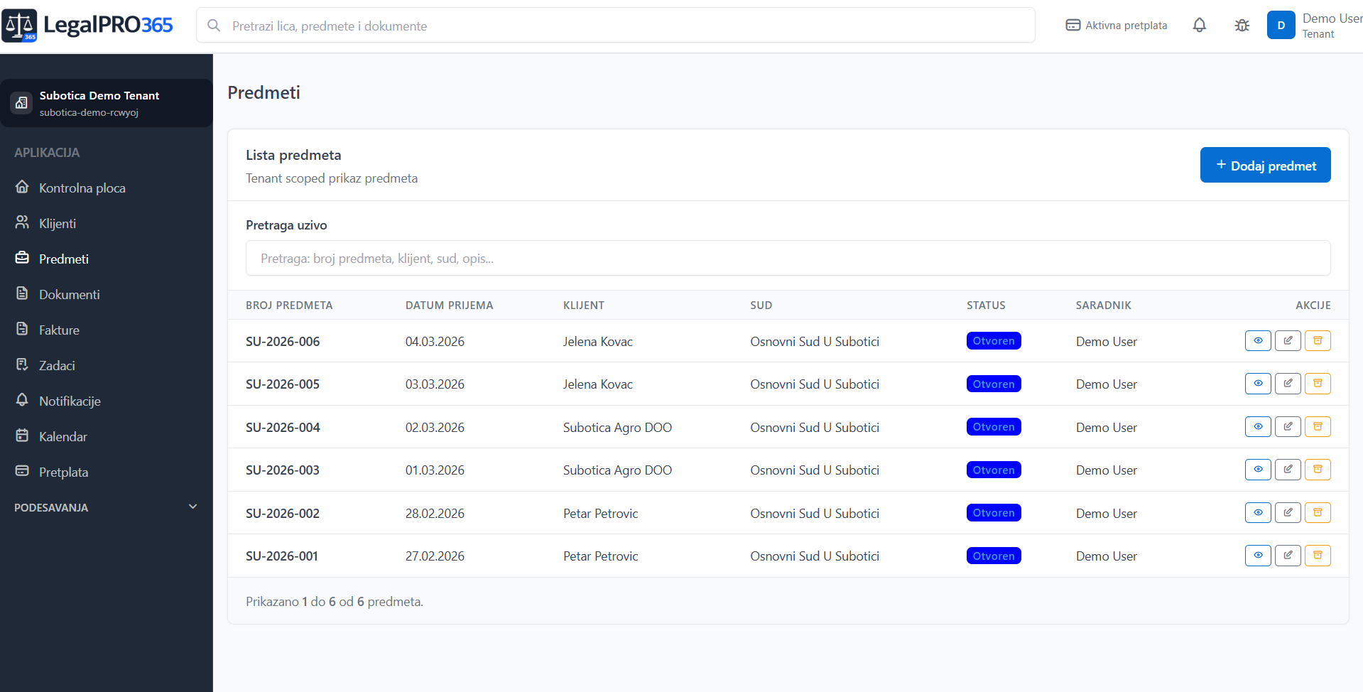 Upravljanje predmetima